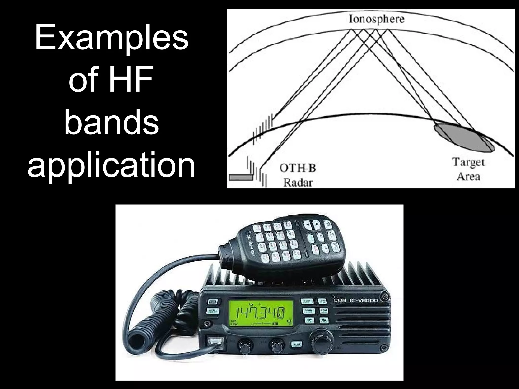 Examples
of HF
bands
application
 