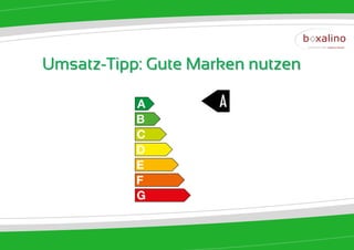Umsatz-Tipp: Gute Marken nutzen
 