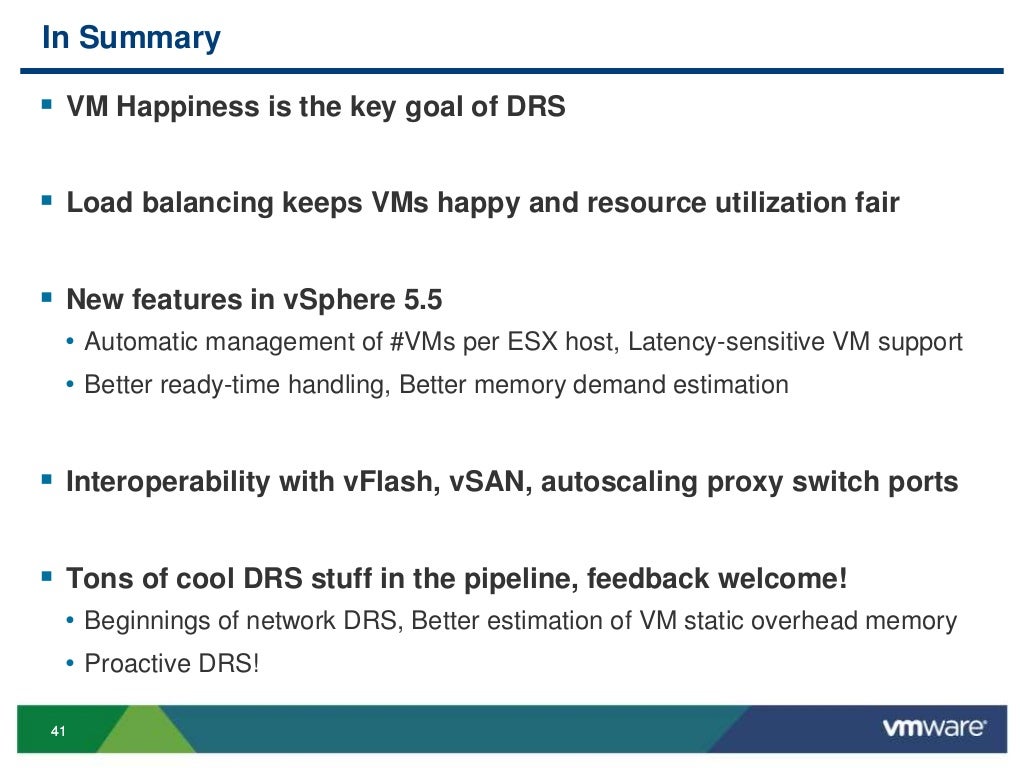 VMworld 2013 DRS New Features Best Practices And Future Directions