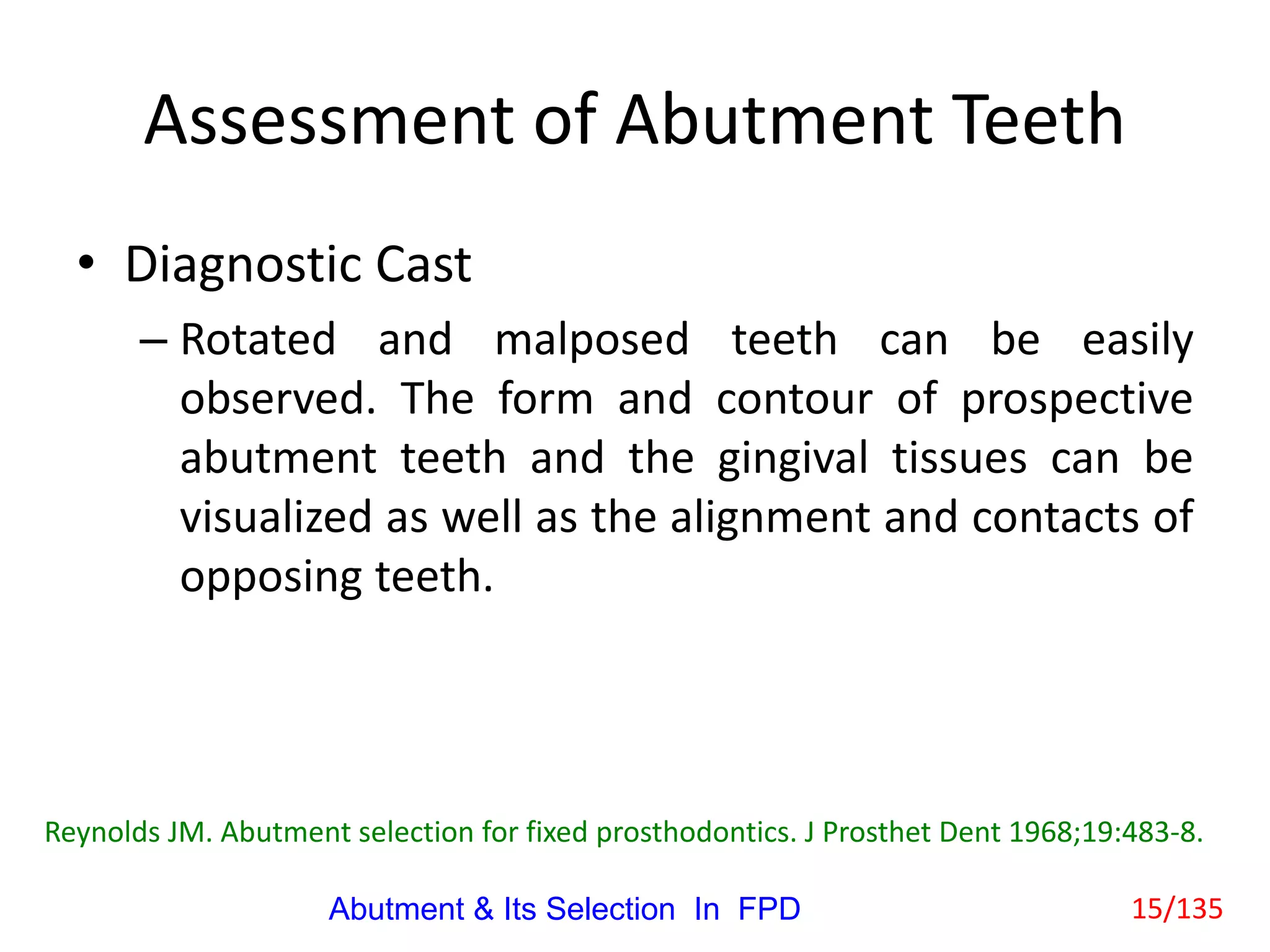 Abutment & Its Selection In Fixed Partial Denture | PPTX