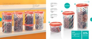 Pode empilhar, ganhe
espaço no armário!
1 | 802847 | Modular
Redondo 1 Geométrico
200ml
8,7 diâm. X 8,3 alt. (cm)
R$
27,00
2 | 802848 | Modular
Redondo 2 Geométrico
440ml
8,7 diâm. X 11,5 alt. (cm)
R$
33,00
3 | 802849 | Modular
Redondo 3 Geométrico
650ml
8,7 diâm. X 17,1 alt. (cm)
R$
38,00
Leve
Modular Redondo Geométrico
200ml + 440ml + 650ml
Por: R$
67,00 o conjunto
Cód. do conjunto | 802883
Para visualizar o que tem dentro,
não precisa abrir!
Facilite sua organização
1
2
3
Lançamentos
Armazenar
de desconto no
conjunto Modular
Redondo Geométrico
31%
34 35
 