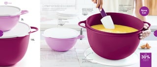 802827 | Criativa
3 Litros
27,8 comp. X 23,9 larg.
X 11,5 alt. (cm)
R$
76,00
803265 | Jumbo Criativa
14 Litros
44,2 comp. X 36 larg. X 21,6 alt. (cm)
Preço sugerido: R$156,00
Por: R$
109,00 Nova
Cor
802184 | Espátula de
Silicone Grande Roxa
29,2 comp. X 7,4 larg.
X 2 alt. (cm)
R$
89,00
O melhor bolo é o caseiro!
Ideal para preparar
grandes receitas
Seja pequeno, médio ou grande, há sempre
uma Criativa para ajudar na preparação.
14L
3L
até
Preparar
de desconto
na página 31
30%
30 31
 