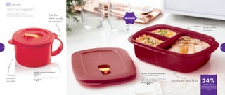 24%de desconto nas
páginas 1 e 2
até
Nada de se
queimar: use a alça
para transportar
Você só vai
precisar de
uma colher
Divisórias que não
deixam a comida
se misturar
Sobra do jantar = almoço delicioso
Novidade
801852 | Caneca Cristalwave
Geração II
470ml
16,3 comp. x 12,2 larg. x 7,9 alt. (cm)
R$
41,00
802572 | Cristalwave Retangular
com Divisórias Marsala
1 Litro
23,8 comp. x 15,8 larg. x 12,7 alt. (cm)
Preço sugerido: R$65,00
Por: R$
49,00
Vamos repetir?
Melhor ainda é comer as
delícias do Natal no dia seguinte.
Micro-ondas
24%de desconto no
Cristalwave Retangular
com Divisórias Marsala
1 Litro
34 35
 