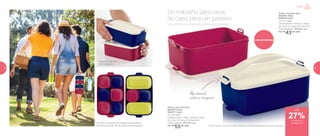 Com o Picnic Line, leve seu lanche para onde quiser!
Do trabalho para casa,
de casa para um passeio
Picnic Line com alça*
802576 | Rosa
802577 | Azul
1,5 Litro cada
Composto por: 1 base, 1 tampa e 1 alça
22 comp. X 14 larg. X 19,5 alt. (cm)
Preço sugerido: R$75,00 cada
Por: R$
55,00 cada
Picnic Line sem alça*
802578 | Rosa
802579 | Azul
1,5 Litro cada
Composto por: 1 base e 1 tampa
22 comp. X 14 larg. X 15,1 alt. (cm)
Preço sugerido: R$59,00 cada
Por: R$
43,00 cada
Lançamentos
Alça removível
auxilia no transporte
*Picnic Line não vai ao micro-ondas. Podem ser comprados separadamente, com ou sem alça
Leve um, dois, três,
até 4 produtos
Os Refri Line cabem de maneira perfeita dentro
dos Picnic Line de 1,5 Litro, para você transportar
Portátil
até
de desconto
na página 43
27%
4342
 