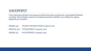 Database Transaction Save Point microsoft sql management query functions 2 | PDF