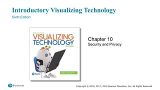 Copyright © 2018, 2017, 2016 Pearson Education, Inc. All Rights Reserved
Introductory Visualizing Technology
Sixth Edition
Chapter 10
Security and Privacy
 