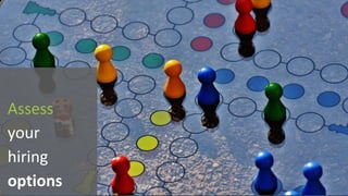 Assess
your	
hiring	
options
 