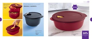 24%de desconto nas
páginas 1 e 2
até
3L
803332 | Cristalwave Geração II
3 Litros
29 comp. X 26 larg. X 9 alt. (cm)
Preço sugerido: R$85,00
Por: R$
64,00
É só levar o produto ao
micro-ondas e levantar a
válvula para o vapor sair Novidade
803337 | Cristalwave
1,5 Litro
22,8 comp. X 19,2 larg.
X 8,9 alt. (cm)
R$
62,00
803177 | Cristalwave
Quadrado Geração II
500ml + 800ml
16,5 comp. X 13 larg.
X 12,6 alt. (cm)
R$
64,00
É só aquecer e comer!
#MANIADEMARMITA
Micro-ondas
de desconto no
Cristalwave Geração II
3 Litros
24%
20 21
 