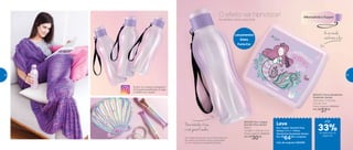 803310 | Porta Sanduíche
Quadrado Sereia
13,9 comp. X 13,3 larg.
X 5,1 alt. (cm)
Preço sugerido: R$50,00
Por: R$
37,00
803293 | Eco Tupper
Garrafa Plus Sereia*
500ml
7,4 diâm. X 22,5 alt. (cm)
Preço sugerido: R$45,00
Por: R$
30,00
Leve
Eco Tupper Garrafa Plus
Sereia 500ml + Porta
Sanduíche Quadrado Sereia
Por: R$
64,00 o conjunto
Cód. do conjunto | 803359
Lançamentos
Efeito
Furta-Cor
As sereias vieram para ficar
*Eco Tupper Garrafa não vai ao freezer. Não deve
ser usada com bebidas quentes, gaseificadas
ou com máquinas para gaseificar bebidas.
Entre no nosso instagram
@TupperwareBrasil e veja
o efeito em ação!
A cor muda
conforme a luz
Parabebidasfrias
e não gaseificadas
O efeito vai hipnotizar!
até
de desconto na
página 45
33%
44 45
 