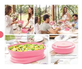 802482 | Travessa Redonda Actualité Primavera
500ml
17,6 comprimento X 17,6 largura X 5,7 altura (cm)
Categoria: Servir
Preço sugerido: R$38,00
Por: R$
28,00
802481 | Travessa Actualité Primavera
1,5 Litro
29,7 comprimento X 20,2 largura X 11,1 altura (cm)
Categoria: Servir
Preço sugerido: R$75,00
Por: R$
57,00
6
 