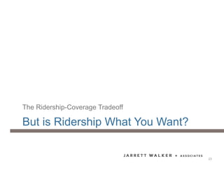 But is Ridership What You Want?
The Ridership-Coverage Tradeoff
23
 