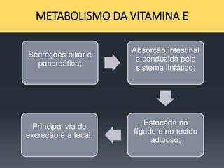 METABOLISMO DA VITAMINA E
 