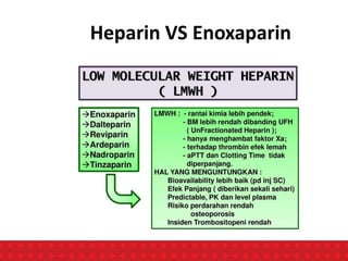 Heparin VS Enoxaparin
 