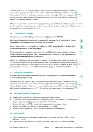 Pph Rcog Guidelines.pdf Venous thromboembolism during pregnancy RCOG | PDF