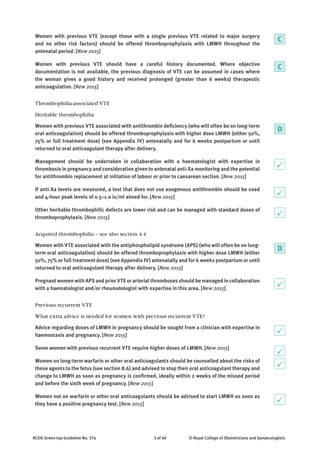Pph Rcog Guidelines.pdf Venous thromboembolism during pregnancy RCOG | PDF