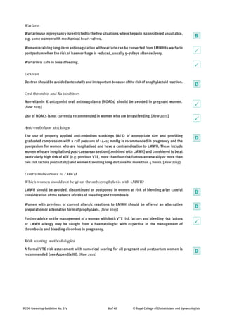 Pph Rcog Guidelines.pdf Venous thromboembolism during pregnancy RCOG | PDF