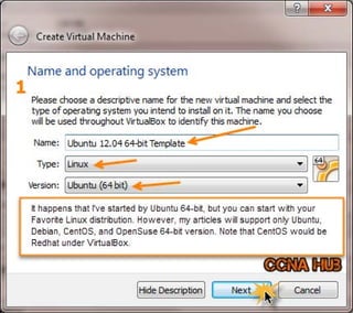 Create Linux Template VM Hardware Specs using VirtualBox