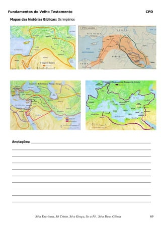 Fundamentos do Velho Testamento                                                             CPD

 Mapas das histórias Bíblicas: Os impérios




  Anotações: _________________________________________________________________________________

  ______________________________________________________________________________________________

  ______________________________________________________________________________________________

  ______________________________________________________________________________________________

  ______________________________________________________________________________________________

  ______________________________________________________________________________________________

  ______________________________________________________________________________________________

  ______________________________________________________________________________________________

  ______________________________________________________________________________________________

  ______________________________________________________________________________________________




                 Só a Escritura, Só Cristo, Só a Graça, So a Fé , Só a Deus Glória             69
 
