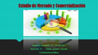 Estudio de Mercado y Comercialización
Yesenia Cambero. CI. 15.104.051.
Sección: 11 . / Sede: puerto cabello
Contaduría pública
 