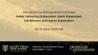 In honor of
Rabbi Avrohom Stulberger
and
The Rubenstein Family
for their well deserved recognition.
Young Israel of Centur...