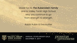 Mazel Tov to
Rabbi Yehoshua Rubenstein
Noah Rubenstein
Tali Bernson
and
Aaron Rubenstein
for your dedication to Valley Tor...