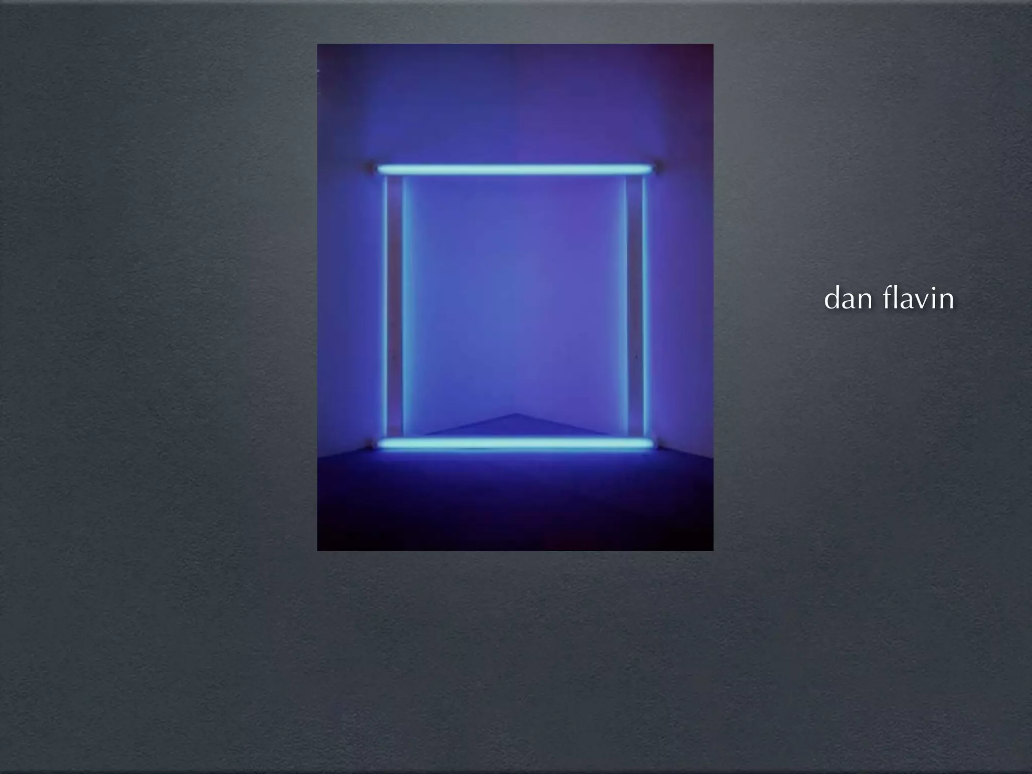 dan ﬂavin
 