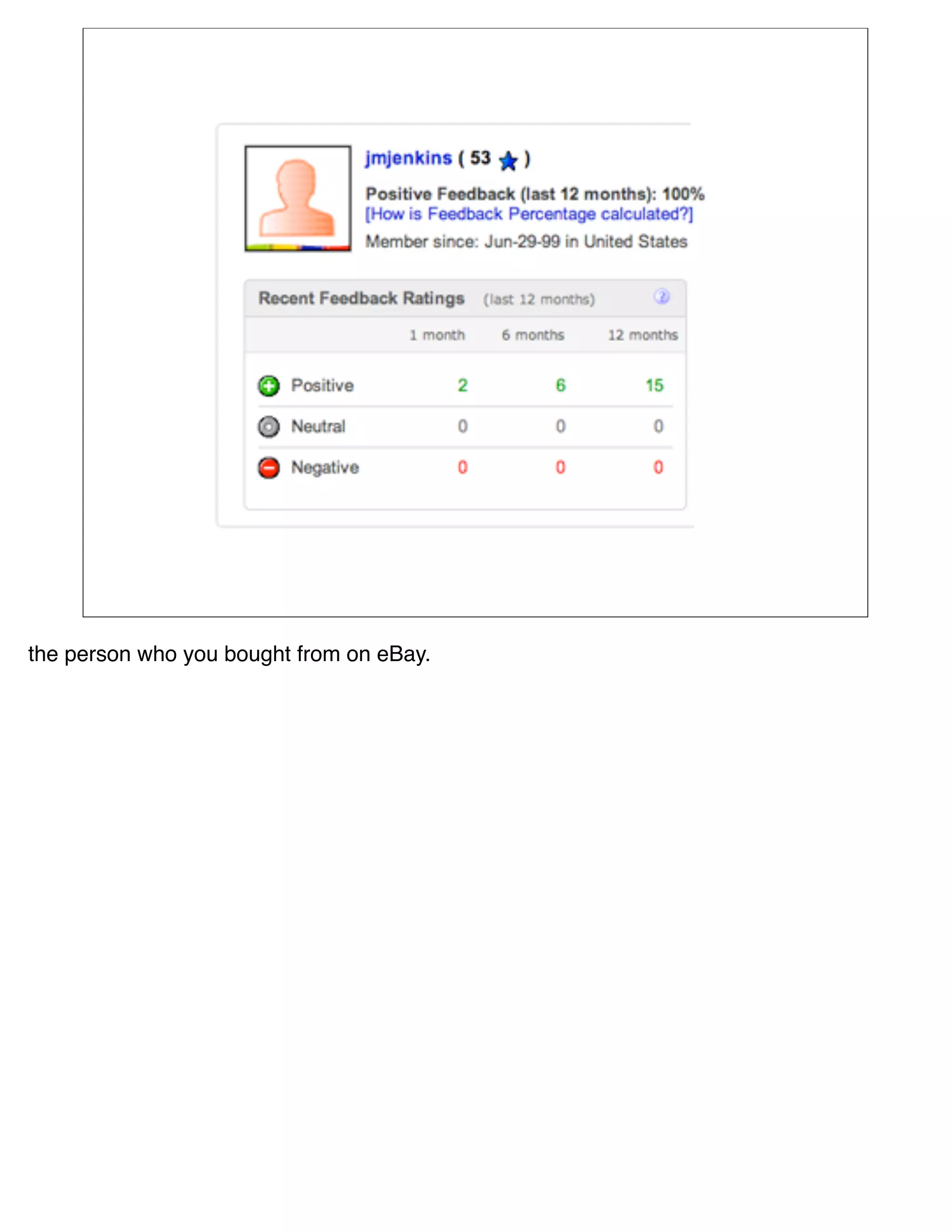 the person who you bought from on eBay.
 