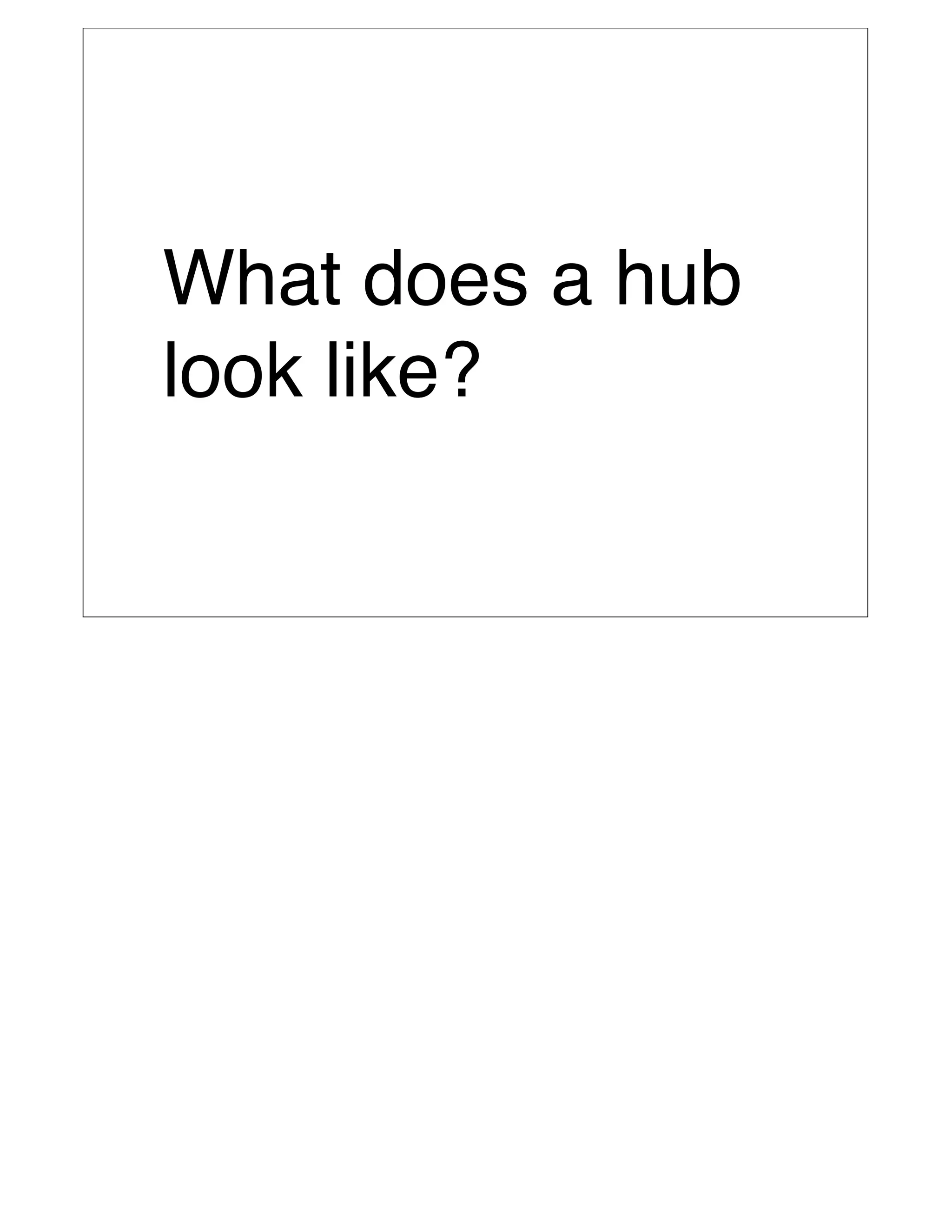 What does a hub
look like?
 