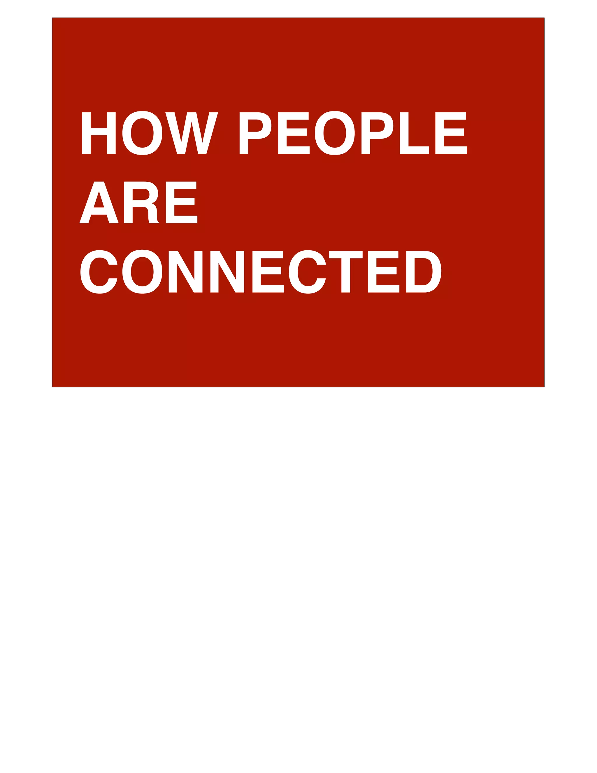 HOW PEOPLE
ARE
CONNECTED
 