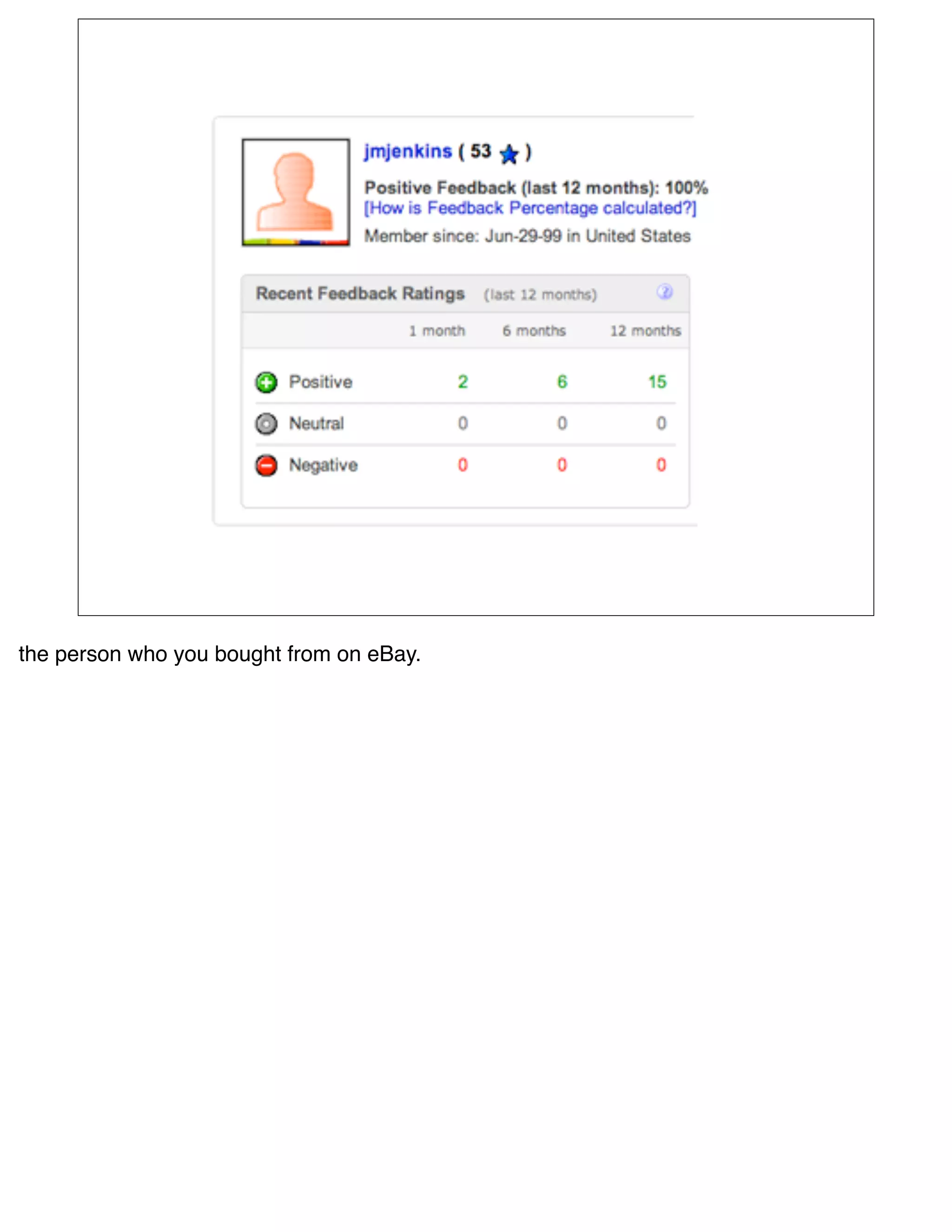 the person who you bought from on eBay.
 