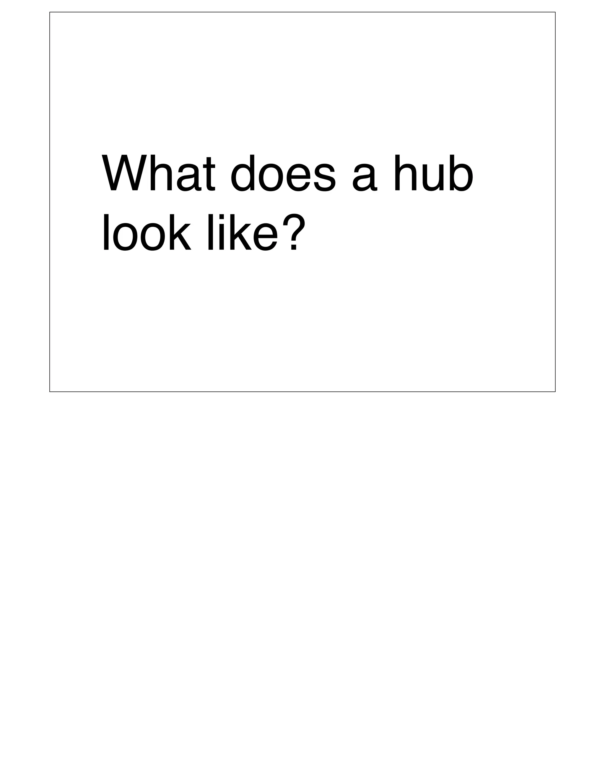 What does a hub
look like?
 