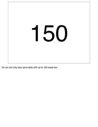 150
So we can only stay up-to-date with up to 150 weak ties.
 
