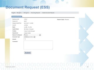 Document Request (ESS)

         • การขอเอกสารรับรอง




9 January 2013                 29
 