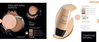 1.
6.
4.
1. 97016
NC Blush Baked
Nutrimetics Júpiter 2g
R$ 65,00
Dermatologicamente testado
26%Desconto
NC Pó Compacto Velvet Finish Mineral
com FPS 12 Nutrimetics 11g cada
2. 901248 Sand | Bege claro
4. 901250 Nutmeg | Bege castanho
3. 901249 Maple | Bege médio
5. 901251 Mocha | Bege escuro
R$ 86,00 cada
NC Base Líquida Mineral
Matte Nutrimetics 30ml cada
6. 97012 Butterscotch | Bege claro
7. 97013 Biscotti | Bege médio
8. 97014 Chai | Bege castanho
9. 97015 Cocoa | Bege escuro
Dermatologicamente testado
COBERTURA
NATURAL
65,00Por
R$
Preço sugerido:
R$ 89,00 cada
cada
PARA UMA MAKE
PERFEITA
FPS
12
• Disfarça a aparência dos
poros dilatados
• Formulação oil-free
• Acabamento excelente
80 81
pele
 