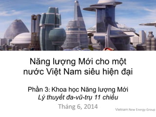 Năng lượng Mới cho một
nước Việt Nam siêu hiện đại
Phần 3: Khoa học Năng lượng Mới
Lý thuyết đa-vũ-trụ 11 chiều
Tháng 6, 2014 Vietnam New Energy Group
 