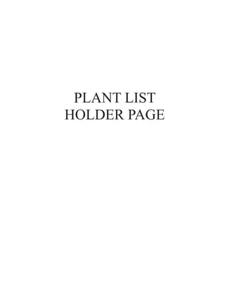 PLANT LIST
HOLDER PAGE
 