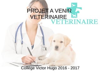 PROJET A VENIR
VETERINAIRE
Collège Victor Hugo 2016 - 2017
 