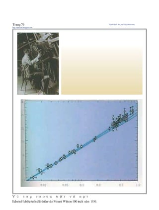 Trang 76 Người dịch: da_trạch@yahoo.com;
http://datrach.blogspot.com
V Ũ T R ụ T R O N G M ộ T V ỏ H ạ T
Edwin Hubble trênđàithiên vănMount Wilson 100 inch năm 1930.
 