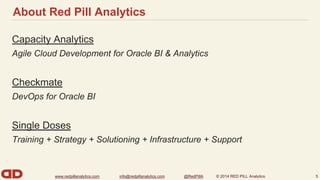 About Red Pill Analytics 
www.redpillanalytics.com info@redpillanalytics.com @RedPillA © 2014 RED PILL Analytics 
5 
 