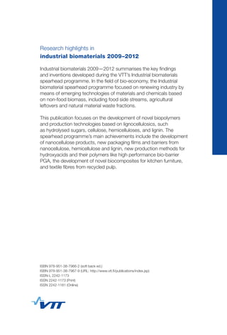 Research highlights in industrial biomaterials 2009–2012