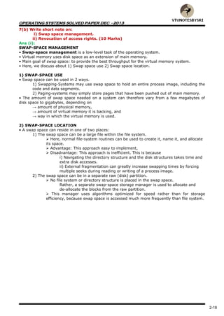 VTU 5TH SEM CSE OPERATING SYSTEMS SOLVED PAPERS | PDF