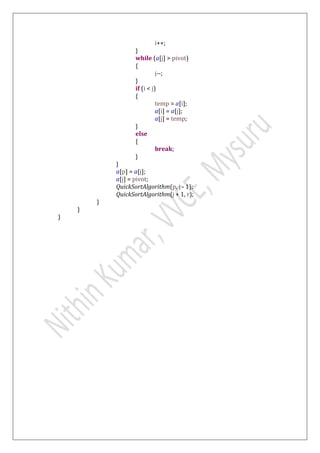 VTU Design and Analysis of Algorithms(DAA) Lab Manual by Nithin, VVCE ...