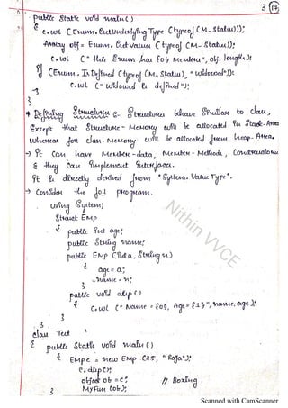 VTU C-sharp & .net programming notes by Nithin, VVCE, Mysuru | PDF