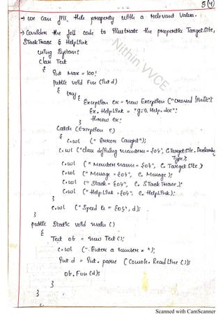 VTU C-sharp & .net programming notes by Nithin, VVCE, Mysuru | PDF