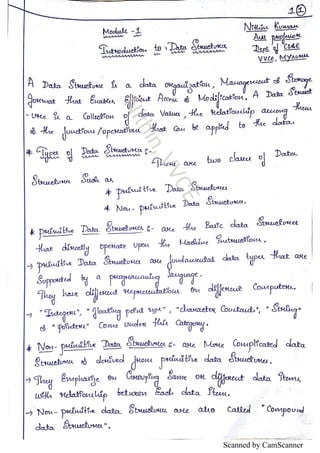 Vtu Data Structures Notes CBCS by Nithin, VVCE | PDF