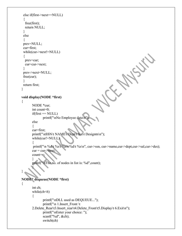 VTU Data Structures Lab Manual