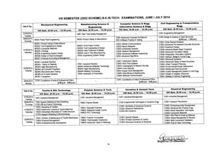 VTU exam time table june : july 2014