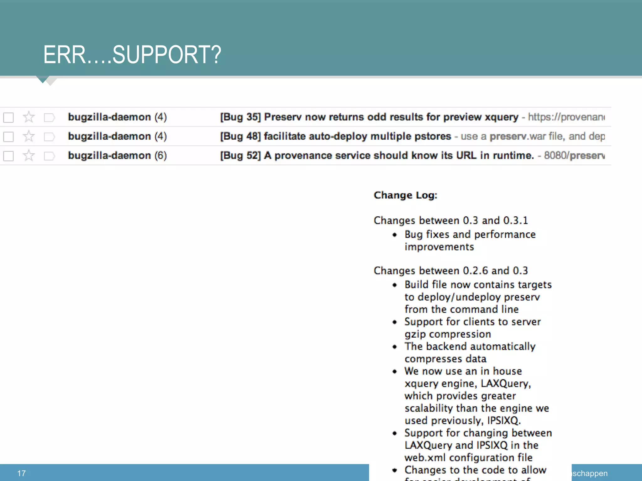 ERR….SUPPORT?




17                   Faculteit der Exacte Wetenschappen
 