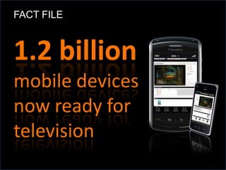 FACT FILE



1.2 billion
mobile devices
now ready for
television
 