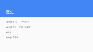 sʷ
Vue.js 0.12 񥳥
Vue.js 1.x Vue-Router
Vuex
Vue.js 2.0.0
 